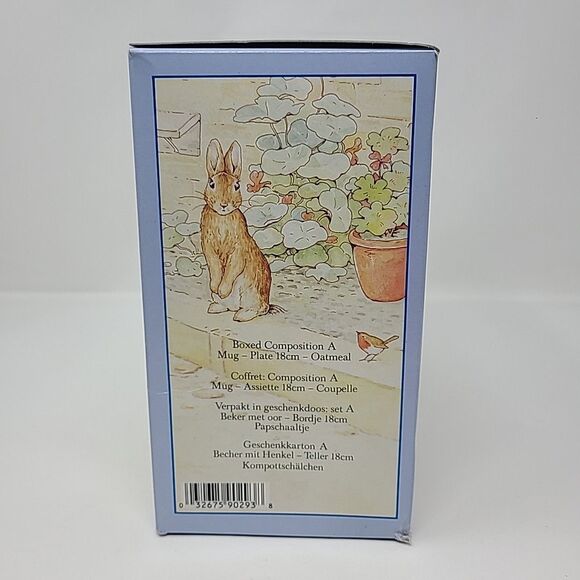 Vintage Wedgwood Beatrix Potter Peter Rabbit 3 Piece Set Plate Bowl Cup Open Box - Picture 2 of 6
